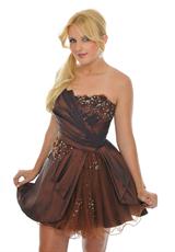 2012 Glam Gurlz Prom Dresses S44247.  Available in Dark Chocolate, Golden Pink